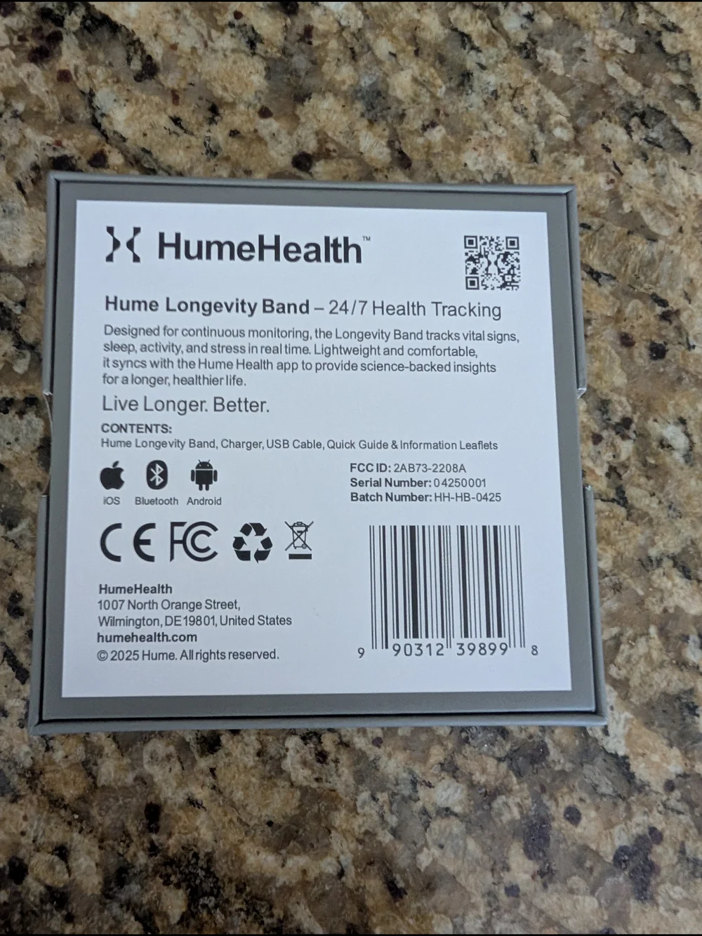 Hume Band 1.0 Adjustable Black Wrist Band